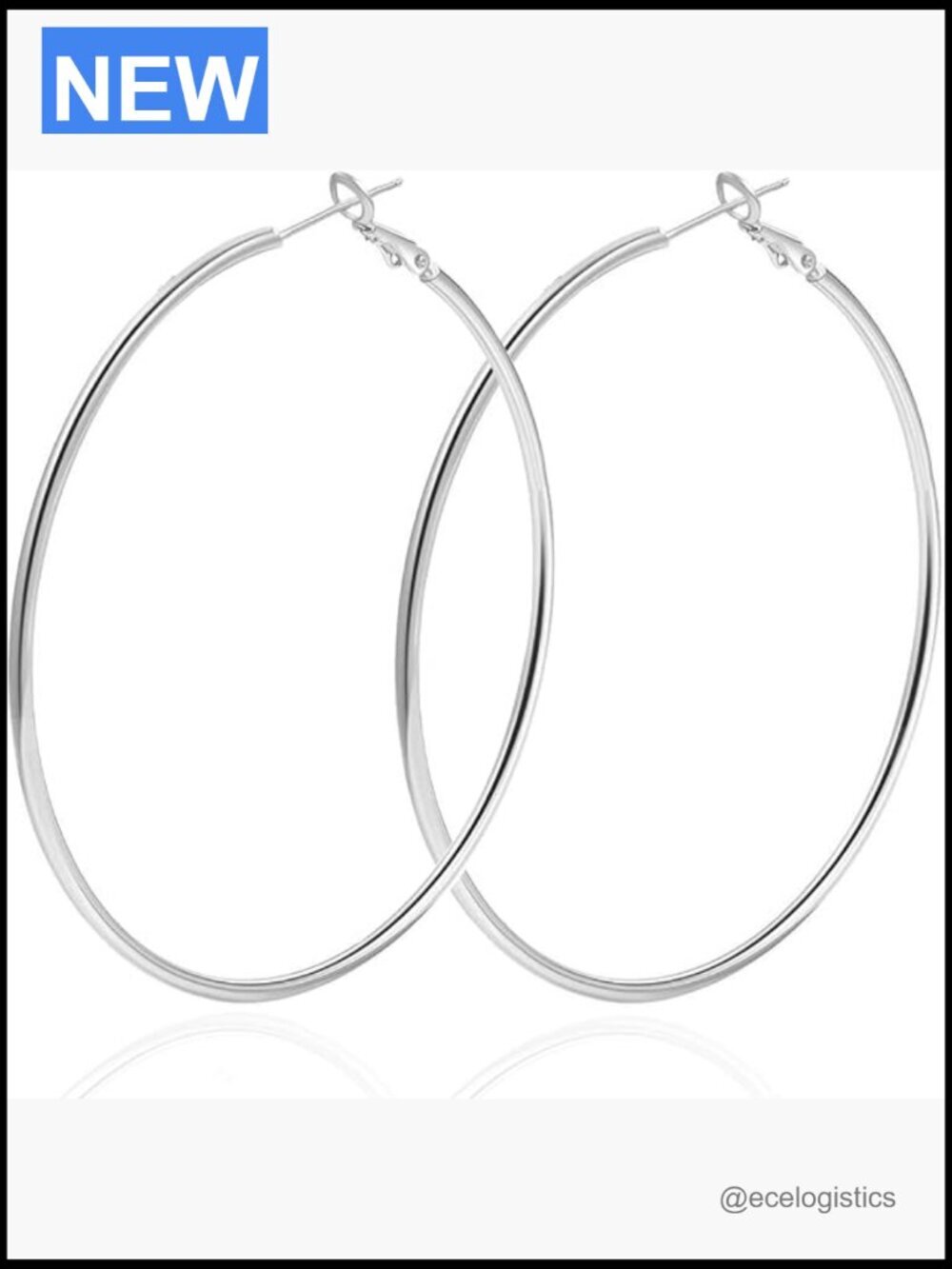 60mm Stainless Steel Hoop Earrings Hypoallergenic Big Hoops Trendy Jewelry